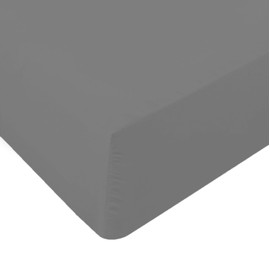 Comfy Nights Double Fitted Sheet MicroFibre Plain Dyed Easy Care Soft Brushed Micorfiber Fitted Sheet (Charcoal, Double)