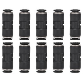 ANKROYU 10 PCS Pneumatic Connectors, PVC Air Line Fittings, Quick Connect Hose Fittings, Heavy Duty Straight Push Pipe Fittings for Air Compressor (6mm)