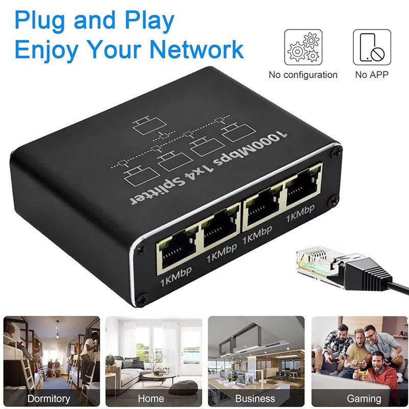 1000Mbps Gigabit Ethernet Switch Splitter RJ45 LAN Network Internet 1