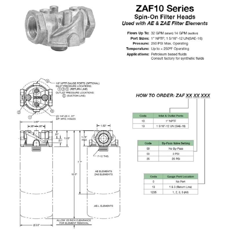 Generic Zinga Filter Assembly - 1'' NPT Housing with 10