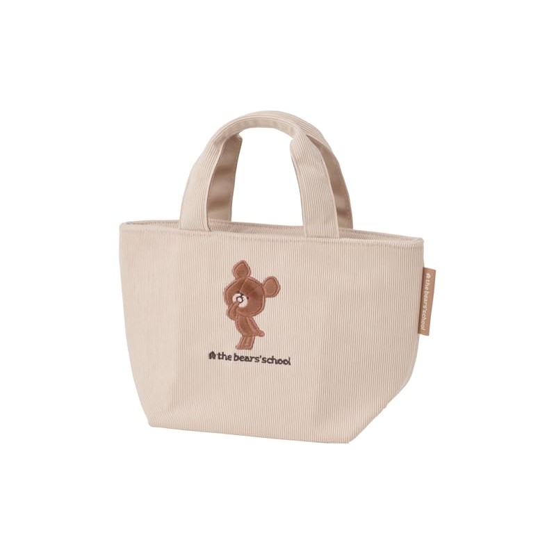 Skater KCOB2 Corduroy Fabric Thermal Insulated Lunch Bag, Bear School