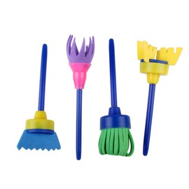 WOIWO DIY Kids Painting Spongy Brush 4 Pieces/Set EVA Sponge Spinning Head Broom Spongy Brush Kids Graffiti