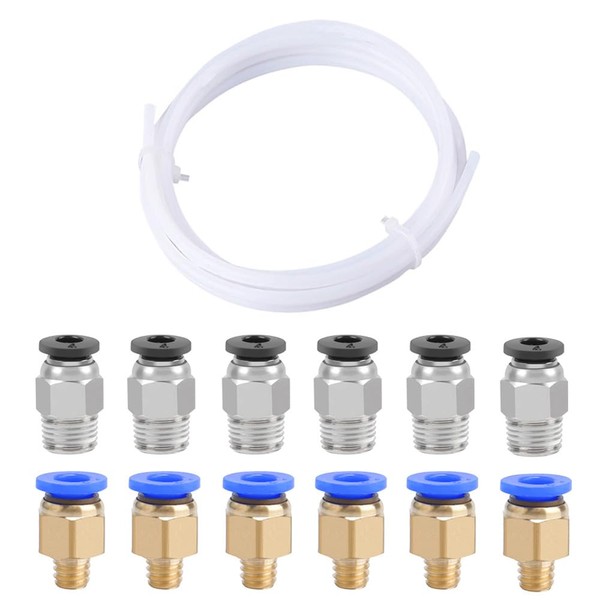 FULARR 3Pcs Professional PTFE Teflon Tubes Push Fitting Connector Kit: