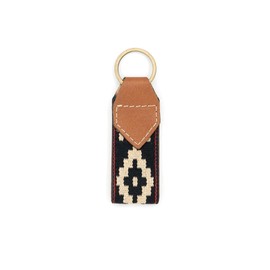 GauchoLife Leather and Woven Key Fob or Key Chain (Black)