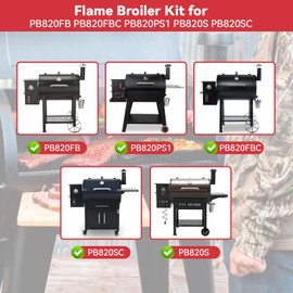Flame Broiler Kit for Pit Boss 820, PB850 Series Pellet Grills, Slide Cover and Bottom for Pit Boss Smoker PB820FB PB820FBC PB820PS1 PB820S PB820SC PB820XL Parts