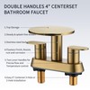 Brushed Gold Bathroom Sink Faucet 3 Hole，Waterfall Bathroom Faucet 4