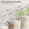 Amazer Plastic Shower Curtain Hooks, Double Shower Curtain Rings, Shower