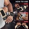 TECEUM Weightlifting Wrist Wraps with Thumb Loop – Beige –