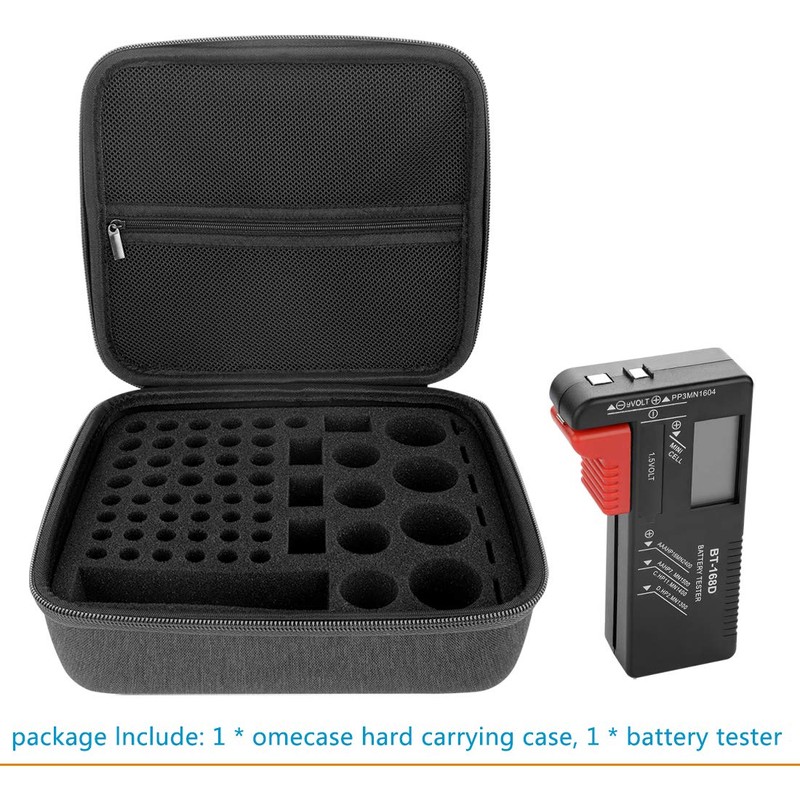 Linkidea Hard Battery Storage Container, Organizer Box with Tester BT-168,