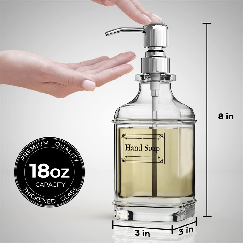 GLADPURE Soap Dispenser - 2 Pack, 18 Oz Antique Design