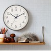 Acctim Earl Wall Clock Non-Ticking Sweep Retro Design Quartz Black