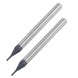 sourcing map Square Nose End Mill, 1mm Tip Dia Solid Carbide AlTiN Coated CNC Router Bits 4 Flute Spiral Milling Cutter HRC45 with 4mm Shank 50mm (2-inch) Length, 2pcs
