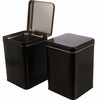Dosenritter 2 x Square Storage Jars/Tea Canisters, Stackable, Black, Aroma-Proof
