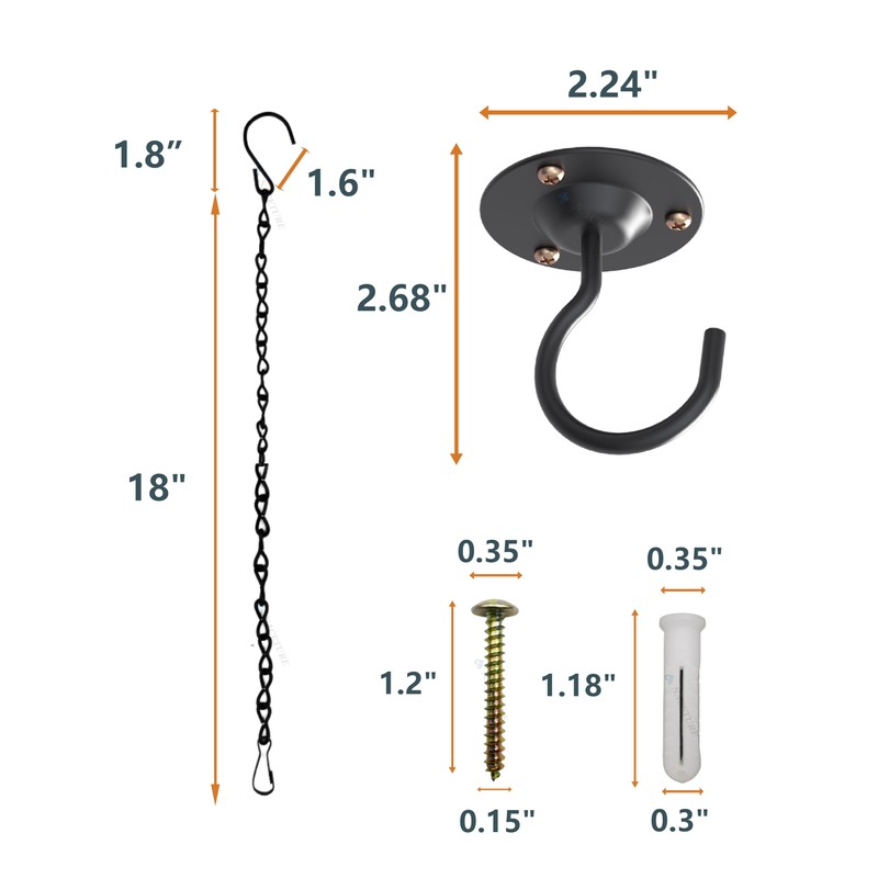 NACETURE Ceiling Hooks for Hanging Plants 3 Pack - Plant