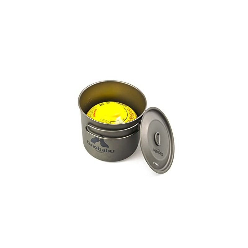 Gaobabu Titanium Pot SOLO1100 (Lid and Thick Mesh Bag)