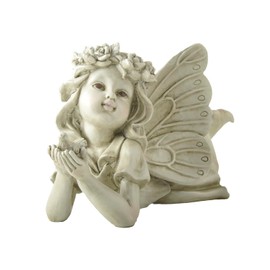ENNAS Garden Angel with Bird Statue, Laying Fairy Outdoor Sculpture for Patio and Yard, Waterproof Memorial Gifts, 5.32" H Gardening Gifts for Women