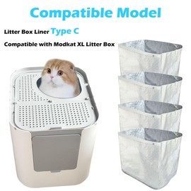 Litter Box Liner Type C Compatible with Modkat XL Litter Box - Reusable Liners for Top Entry Liners Litter Box - Liner C for Cat Litter Box (4 Pack)
