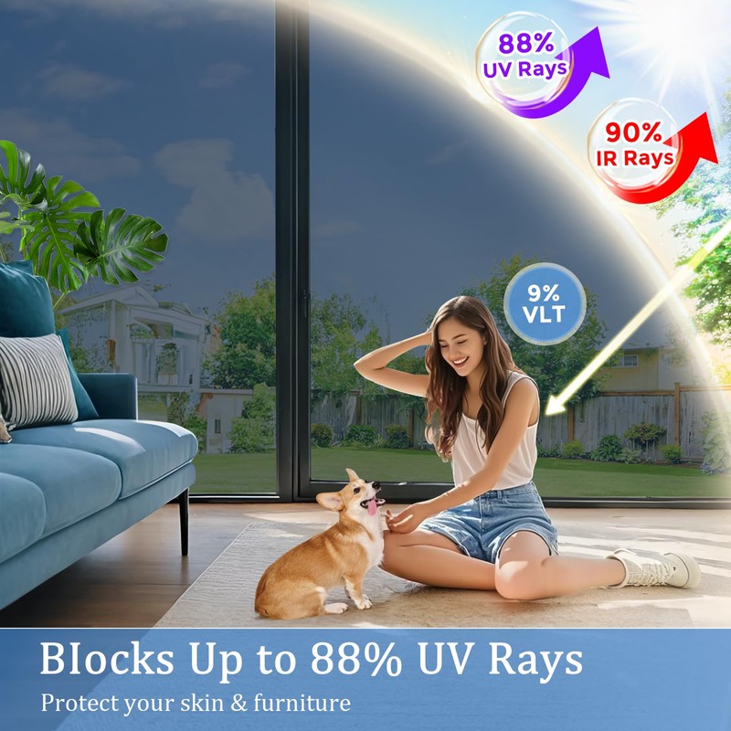 Coavas One Way Privacy Window Film,Daytime Window Tint for Home,