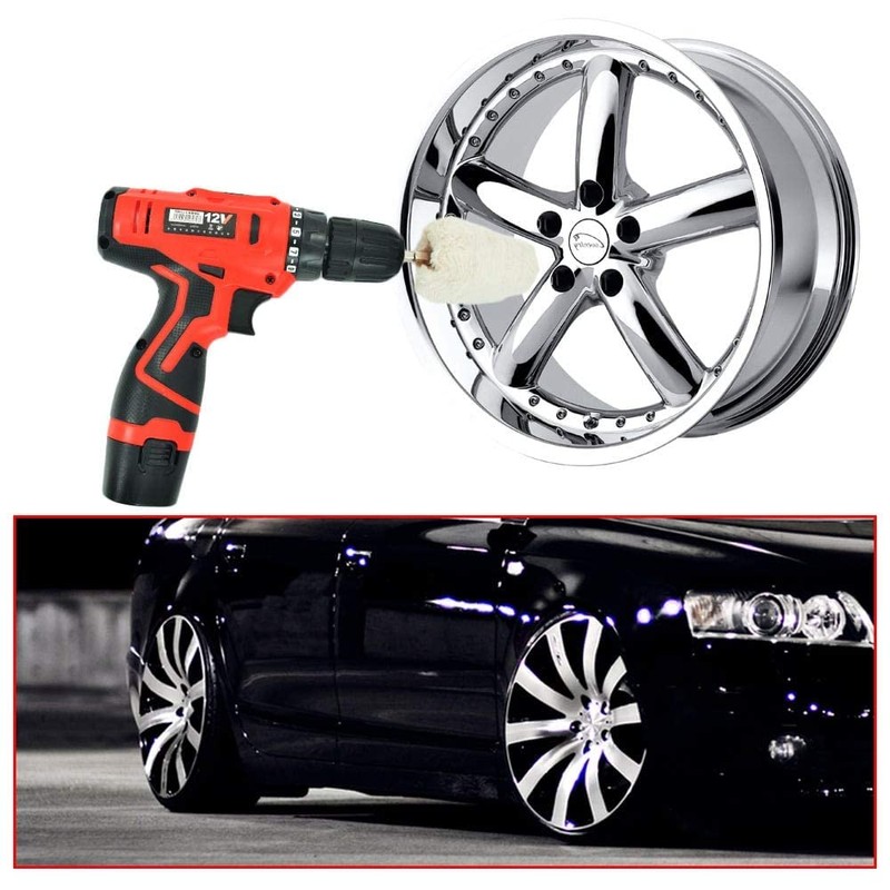 TMEEIHNSS Aluminum Polishing Wheel for Drill Chrome Rim Manifold Polishing
