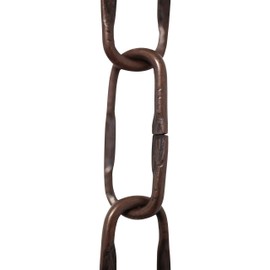 RCH Hardware CH-S58-20-AC-3 | 12 Gauge Decorative Solid Steel Spanish Link Fixture Chain | 3 Foot Increments |Antique Copper Finish