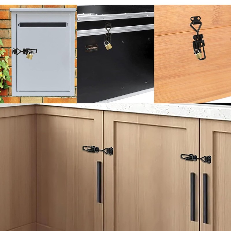 2-Pack Stainless Steel Toggle Clamps - Durable Black Toggle Latch