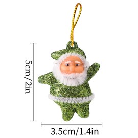 HUPOO Christmas Tree Ornaments, 12Pcs Mini Santa Claus Doll Pendant Colorful Glitter Hanging Ornaments Craft for Christmas Tree Gifts Home Doors Windows Decorations Party Supplies.