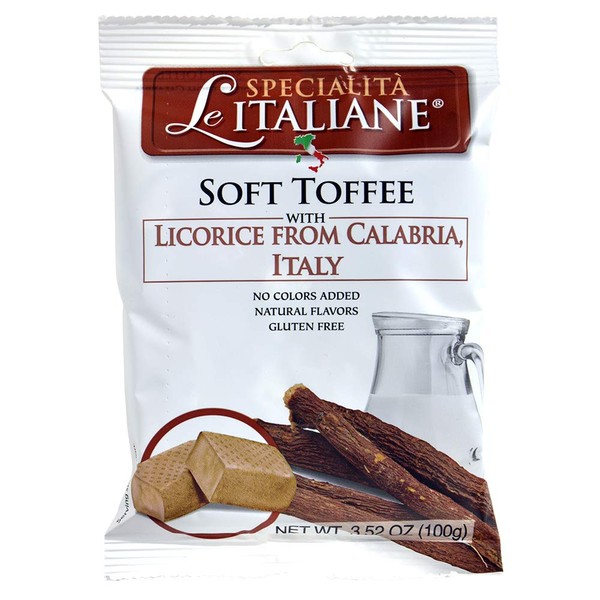 Serra Le Italiane, Italian Natural Toffee Licorice Candy from Calabria Italy, 3.5 Oz (Pack Of 12)