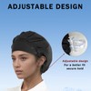 Hapforever 1 Pack Black Satin Lined Bouffant Scrub Caps with