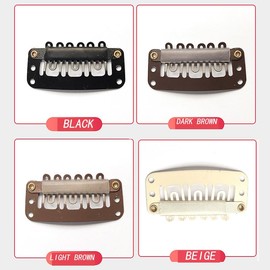 LALOCAPEYO 50 Pcs Metal U-ShapeWig Clips, 6 Teeth32MM Small Snap Comb Wig Clips, Hair Extension Clips, Wig Accessories Clips (beige)