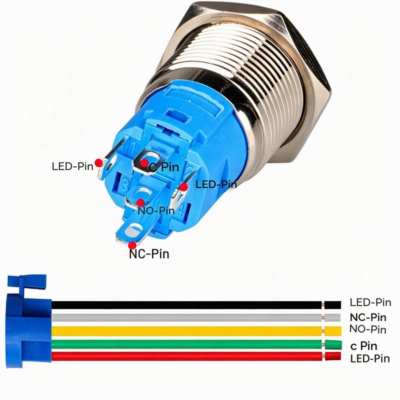 Gebildet Pack of 2 16 mm Stainless Steel Latching Push