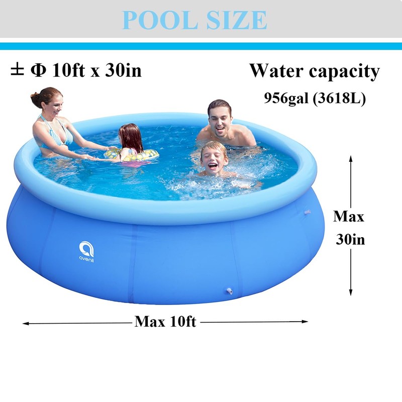 Inflatable Top Ring Swimming Pools for Adults Outdoor Easy to