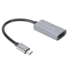 03 USB C to HDMI Adapter, Video Capture Card TYPE-C HDMI to USB-C 4K 1080P Game Live Silver Gray Free Drive