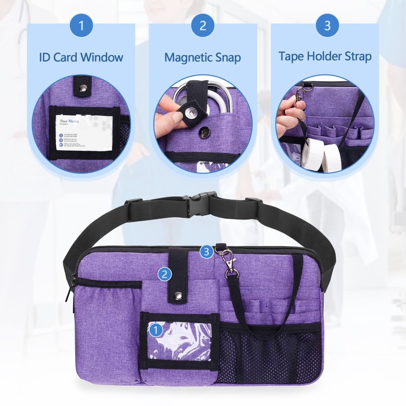 Trunab Utility Nurse Fanny Pack with 12 Essential Tool Pockets,
