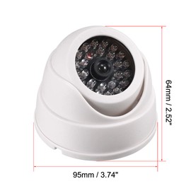 sourcing map Fake Security Camera Dummy Dome CCTV with Blinking Red LED Warning Light for Home Outdoor Indoor White