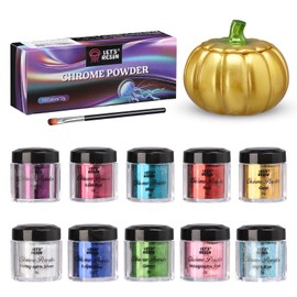 LET'S RESIN Chrome Powder,10 Colors Metallic Mirror Effect Chrome Powder for Nail, Holographic Pigment for Epoxy Resin, Slime, Crafting, Tumbler, Oil Painting
