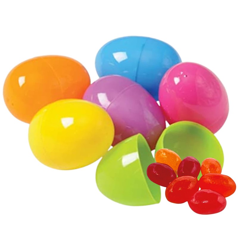 Bulk Plastic Candy Filled Easter Eggs, Jelly Beans, Assorted Bag