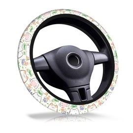 DAORJWL Car Steering Wheel Cover, Anti-Slip Breathable Elastic Neoprene 15 Inch Car Steering Wheel Protector for Women and Men,for Cars, SUVs Cute Cats