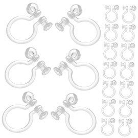 Healvian 50pcs No Piercing Earring Clip Converters Transparent U Shaped Plastic Earrings for DIY Crafting Versatile Ear Clips for All Occasions
