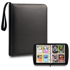 400 Pockets TONESPAC Card Binder Carrying Holder Compatible with Trading Cards Binder, Coupon Organizer Baseball Card Sleeves, Sports Cards (Stripe Grey)