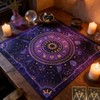 Vwejofff Purple Tarot Altar Cloth Short Plush Laser Cut Edge