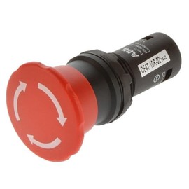 ABB CE4T-10R-02 Push Button Switch, 30 mm, Twist Release, 2 NC, Red