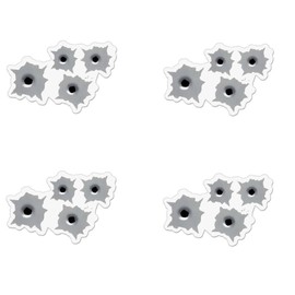 Pack of 4-3 Inch Stickers - Bullet Holes car Bumper Sticker Decal - Sticker Graphic Decal