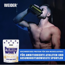 Weider Premium Whey Protein Powder, Rude Delicious Protein Powder with Whey Isolate for Muscle Building with High Percentage of EAA, BCAA and Free L-Glutamine, Perfect Solubility, Vanilla IceCream,