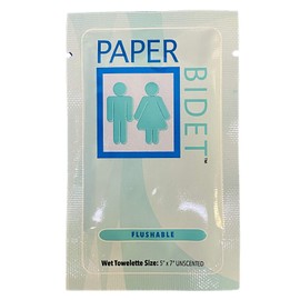Paper Bidet -- Body Wipe Company - Biodegradable, Unscented, & Flushable Eco-Friendly Bathroom Wipes - 24 Individual Packs