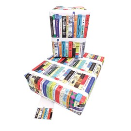 Books Wrapping Paper. Watercolour Illustrated Book Gift Wrap 5 pack Book Wrapping Paper plus 5 Tags