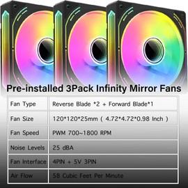 MAQUY Black Micro-ATX PC case with Detachable Carrying Handle, 3Pack 120mm Fans preinstalled, Mini Tower Computer case with Cable Management, Small ITX Desktop pc Chassis Compatible with 240mm AIO