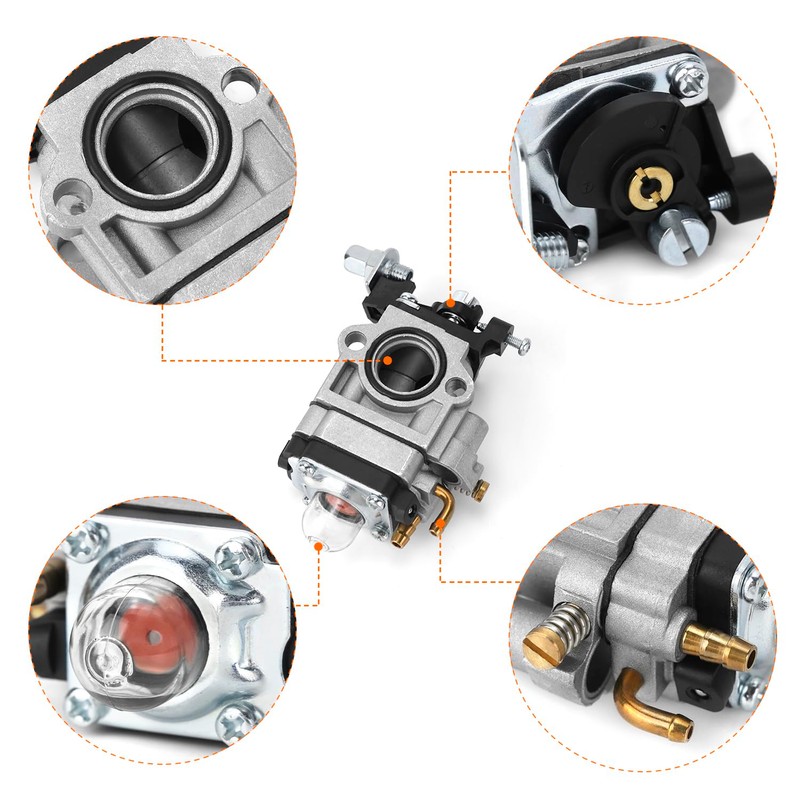 QWORK® Carburetor set for 52cc, 49cc, 43cc brush cutter engine,