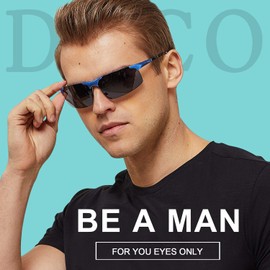 DUCO Men's Polarised Sunglasses with Metal Frame and Carbon Fibre Legs UV400 CAT 3 CE 8277 -