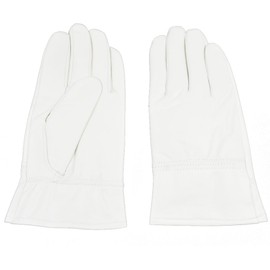 Sandy Ting Men's Officer Hunting Winter White Leather Gloves (X-large（8.9-9.5 in）)