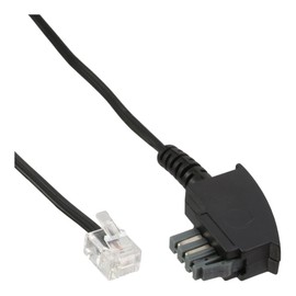 InLine® Connection Cable TAE-N to RJ11 (6P4C) black Black 10 m